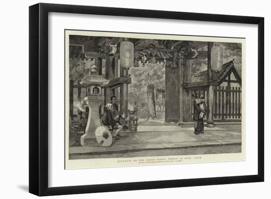 Entrance to the Great Shinto Temple at Kobe, Japan-Charles Edwin Fripp-Framed Giclee Print