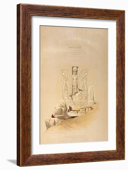 Entrance to the Great Temple of Aboo Simble, Nubia, from 'Egypt and Nubia', engraved by Louis Haghe-David Roberts-Framed Giclee Print