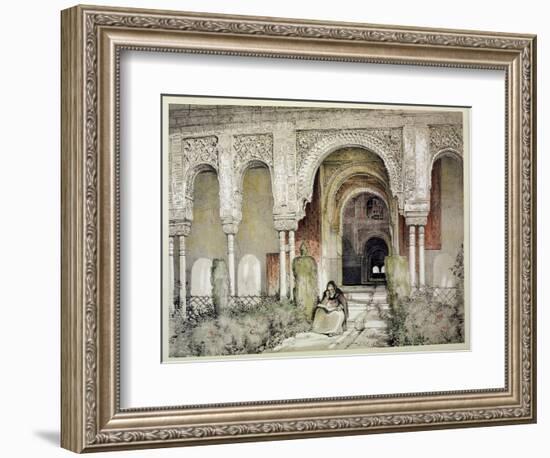 Entrance to the Hall of the Two Sisters, from "Sketches and Drawings of the Alhambra," 1835-John Frederick Lewis-Framed Giclee Print