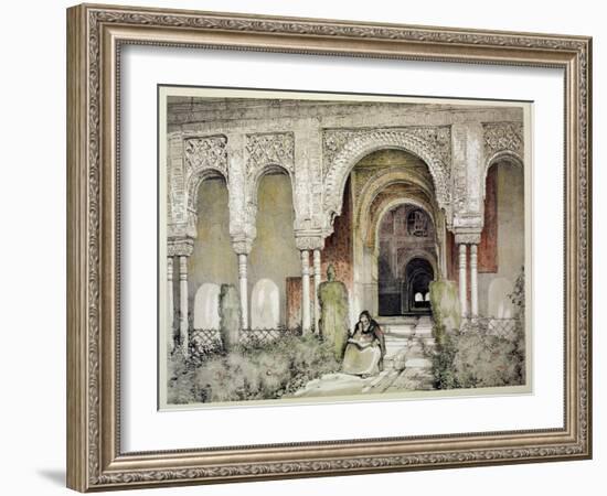 Entrance to the Hall of the Two Sisters, from "Sketches and Drawings of the Alhambra," 1835-John Frederick Lewis-Framed Giclee Print