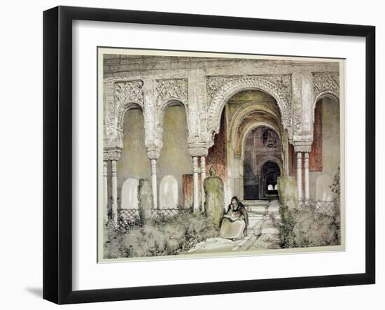 Entrance to the Hall of the Two Sisters, from "Sketches and Drawings of the Alhambra," 1835-John Frederick Lewis-Framed Giclee Print