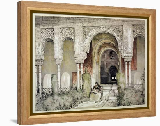 Entrance to the Hall of the Two Sisters, from "Sketches and Drawings of the Alhambra," 1835-John Frederick Lewis-Framed Premier Image Canvas