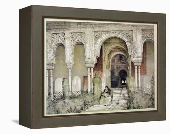 Entrance to the Hall of the Two Sisters, from "Sketches and Drawings of the Alhambra," 1835-John Frederick Lewis-Framed Premier Image Canvas