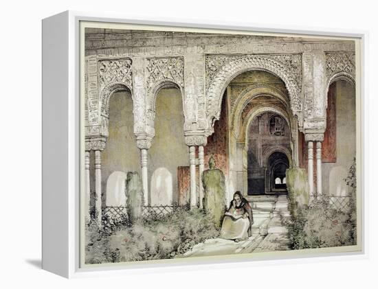 Entrance to the Hall of the Two Sisters, from "Sketches and Drawings of the Alhambra," 1835-John Frederick Lewis-Framed Premier Image Canvas