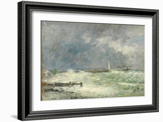 Entrance to the Harbour at Le Havre in Stormy Weather, 1895-Eugène Boudin-Framed Giclee Print