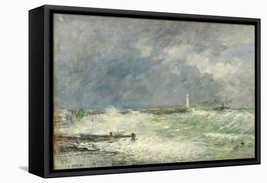 Entrance to the Harbour at Le Havre in Stormy Weather, 1895-Eugène Boudin-Framed Premier Image Canvas