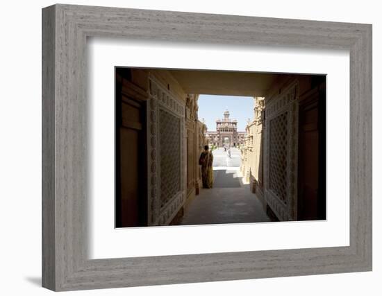 Entrance to the Jain Swaminarayan Temple, Gondal, Gujarat, India, Asia-Annie Owen-Framed Photographic Print