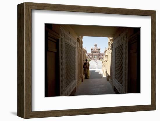 Entrance to the Jain Swaminarayan Temple, Gondal, Gujarat, India, Asia-Annie Owen-Framed Photographic Print