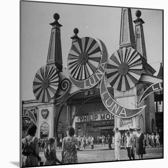 Entrance to the Luna Amusement Pavilion at Coney Island Amusement Park-Marie Hansen-Mounted Photographic Print