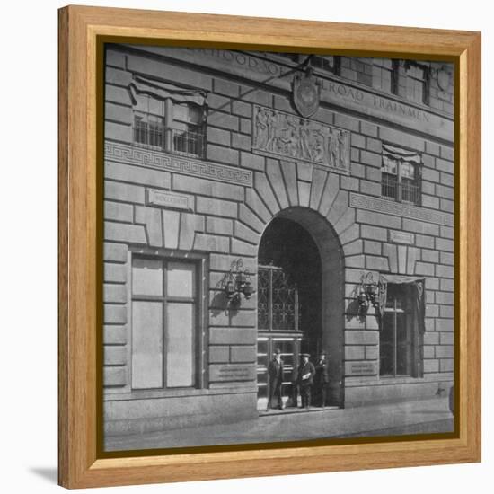 Entrance to the offices of the Brotherhood of Railroad Trainmen, Cleveland, Ohio, 1923-null-Framed Premier Image Canvas