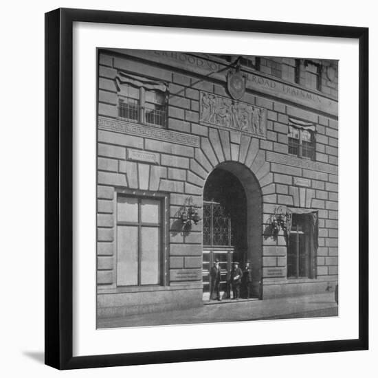 Entrance to the offices of the Brotherhood of Railroad Trainmen, Cleveland, Ohio, 1923-null-Framed Photographic Print