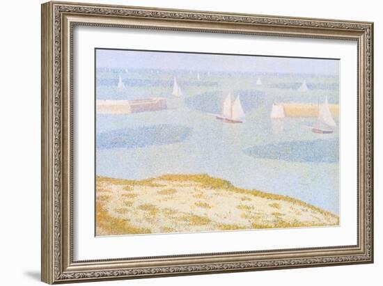 Entrance to the Port of Bessin-Georges Seurat-Framed Art Print