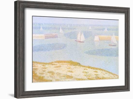 Entrance to the Port of Bessin-Georges Seurat-Framed Art Print