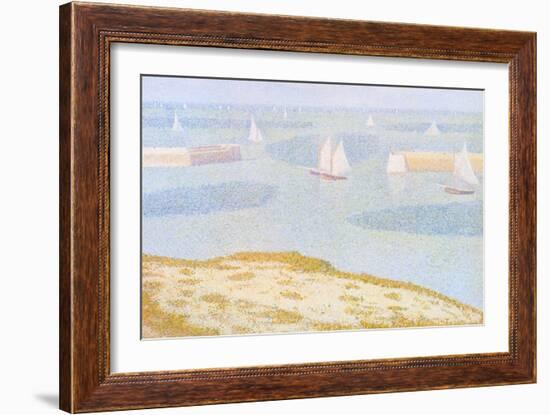 Entrance to the Port of Bessin-Georges Seurat-Framed Art Print