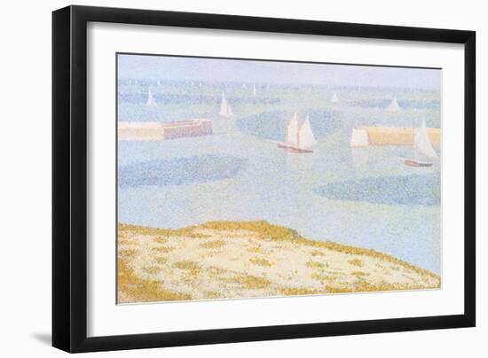 Entrance to the Port of Bessin-Georges Seurat-Framed Art Print