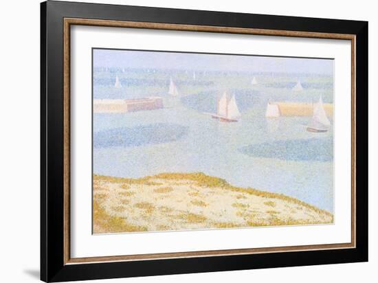 Entrance to the Port of Bessin-Georges Seurat-Framed Art Print