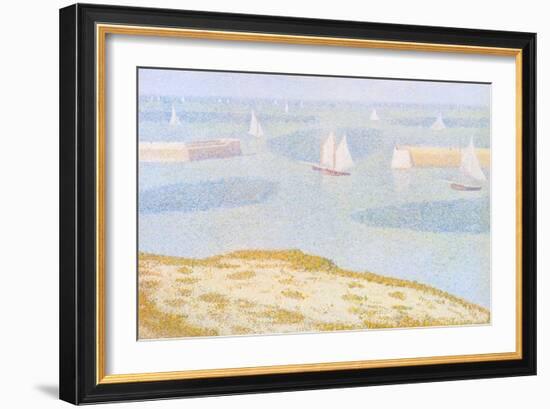 Entrance to the Port of Bessin-Georges Seurat-Framed Art Print