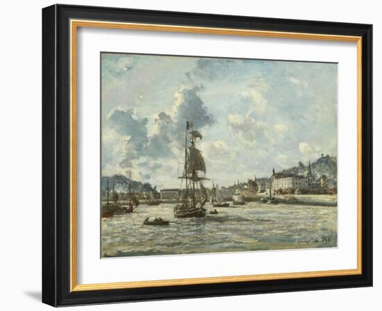 Entrance to the Port of Honfleur, 1863-64-Johan-Barthold Jongkind-Framed Giclee Print