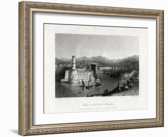 Entrance to the Port of Marseilles, France, 1875-A Willmore-Framed Giclee Print