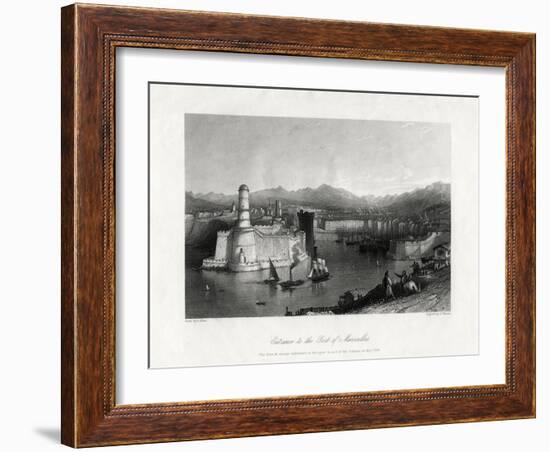 Entrance to the Port of Marseilles, France, 1875-A Willmore-Framed Giclee Print