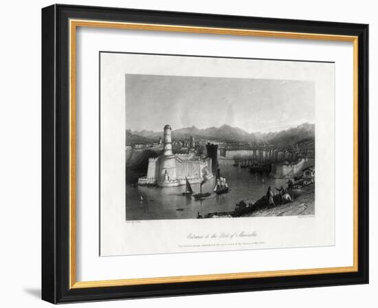 Entrance to the Port of Marseilles, France, 1875-A Willmore-Framed Giclee Print