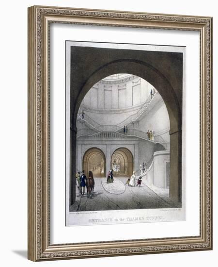 Entrance to the Thames Tunnel at Wapping, London, 1836-B Dixie-Framed Giclee Print