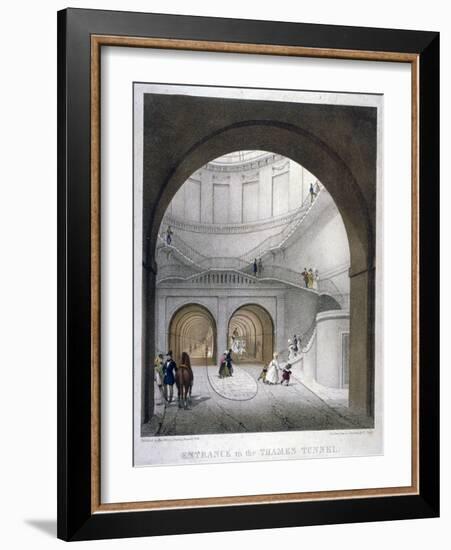 Entrance to the Thames Tunnel at Wapping, London, 1836-B Dixie-Framed Giclee Print