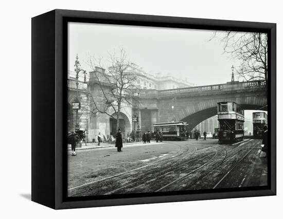 Entrance to the Tram Tunnel by Waterloo Bridge, London, 1908-null-Framed Premier Image Canvas