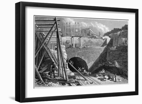 Entrance to the Tunnel of the Liverpool and Manchester Railway, Edge Hill, Liverpool, C1820S-John Davies-Framed Giclee Print