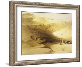 Entrance to the Valley of the Kings, Biban El Muluk, Egypt, Lithograph, 1838-9-David Roberts-Framed Giclee Print