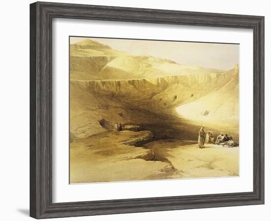 Entrance to the Valley of the Kings, Biban El Muluk, Egypt, Lithograph, 1838-9-David Roberts-Framed Giclee Print