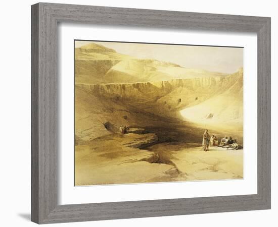 Entrance to the Valley of the Kings, Biban El Muluk, Egypt, Lithograph, 1838-9-David Roberts-Framed Giclee Print