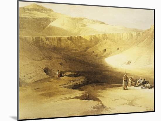 Entrance to the Valley of the Kings, Biban El Muluk, Egypt, Lithograph, 1838-9-David Roberts-Mounted Giclee Print