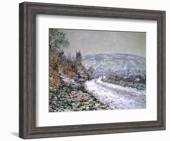 Entrance to the Village of Vetheuil in Winter, 1880-Claude Monet-Framed Giclee Print