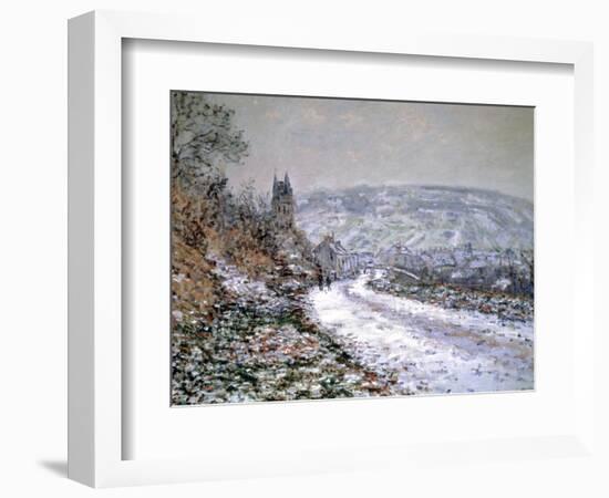 Entrance to the Village of Vetheuil in Winter, 1880-Claude Monet-Framed Giclee Print