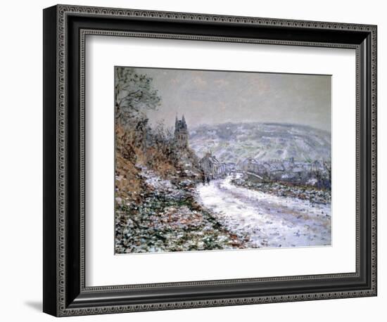 Entrance to the Village of Vetheuil in Winter, 1880-Claude Monet-Framed Giclee Print