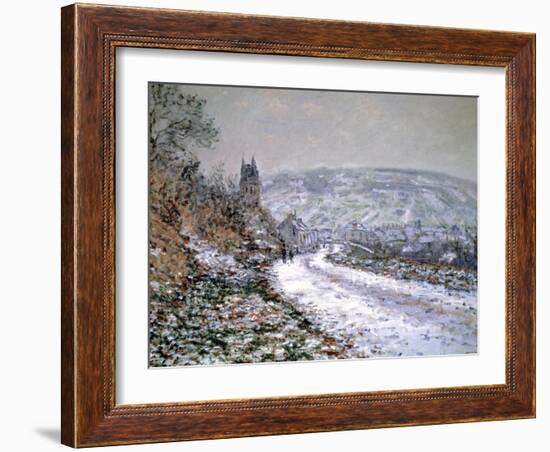 Entrance to the Village of Vetheuil in Winter, 1880-Claude Monet-Framed Giclee Print