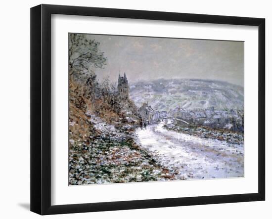 Entrance to the Village of Vetheuil in Winter, 1880-Claude Monet-Framed Giclee Print