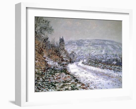 Entrance to the Village of Vetheuil in Winter, 1880-Claude Monet-Framed Giclee Print