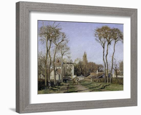 Entrance to the Village of Voisins, c.1872-Camille Pissarro-Framed Giclee Print