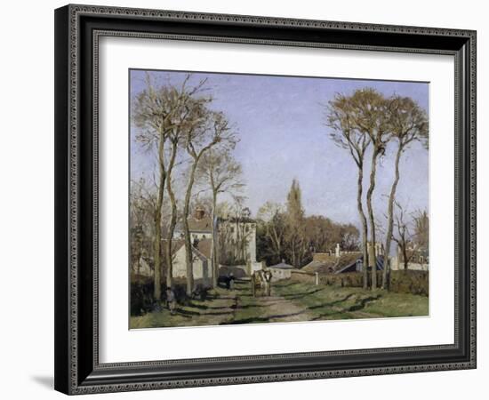 Entrance to the Village of Voisins, c.1872-Camille Pissarro-Framed Giclee Print