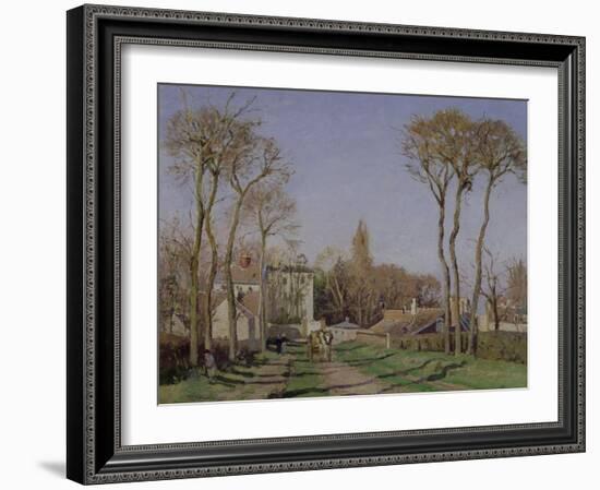 Entrance to the Village of Voisins, Yvelines, 1872-Camille Pissarro-Framed Giclee Print