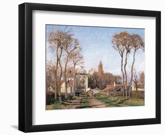 Entrance to the Village of Voisins-Camille Pissarro-Framed Art Print