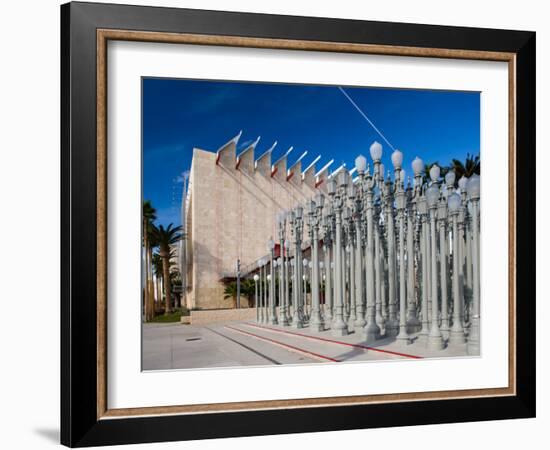 Entrance with Urban Lights Sculptures in an Art Museum, Los Angeles County Museum of Art-null-Framed Photographic Print