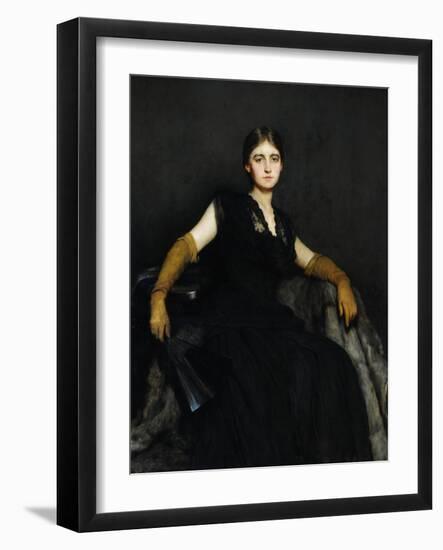 Entranced, or Lady in Black, 1886-87-Hubert von Herkomer-Framed Giclee Print