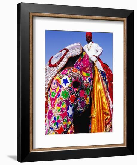 Entrant in Best Dressed Elephant Competition at Annual Elephant Festival, Jaipur, India-Paul Beinssen-Framed Photographic Print