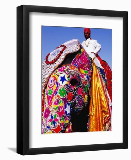 Entrant in Best Dressed Elephant Competition at Annual Elephant Festival, Jaipur, India-Paul Beinssen-Framed Photographic Print