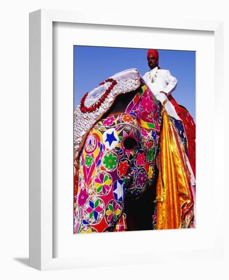 Entrant in Best Dressed Elephant Competition at Annual Elephant Festival, Jaipur, India-Paul Beinssen-Framed Photographic Print