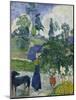 Entre Les Lys, Breton Landscape with Dog and Children, 1889-Paul Gauguin-Mounted Giclee Print