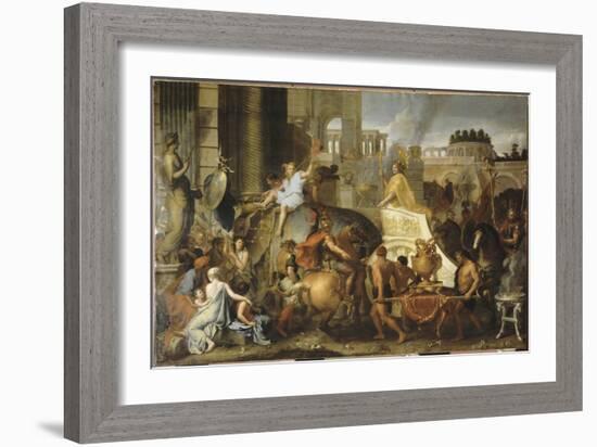 Entrée d'Alexandre le Grand dans Babylone ou Le triomphe d'Alexandre-Charles Le Brun-Framed Giclee Print